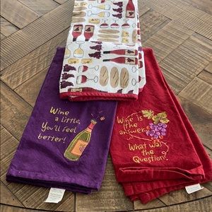 3-Pack Decorative dish towels wine themed
